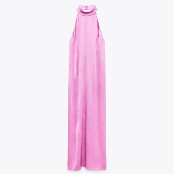 Elegant Pink Zara Halter Neck Dress - Picture 2 of 6